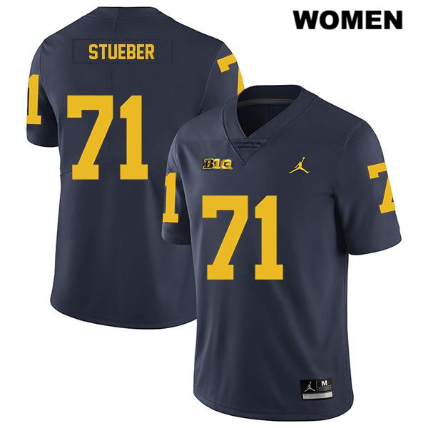 Women's NCAA Michigan Wolverines Andrew Stueber #71 Navy Jordan Brand Authentic Stitched Legend Football College Jersey NI25V70AT